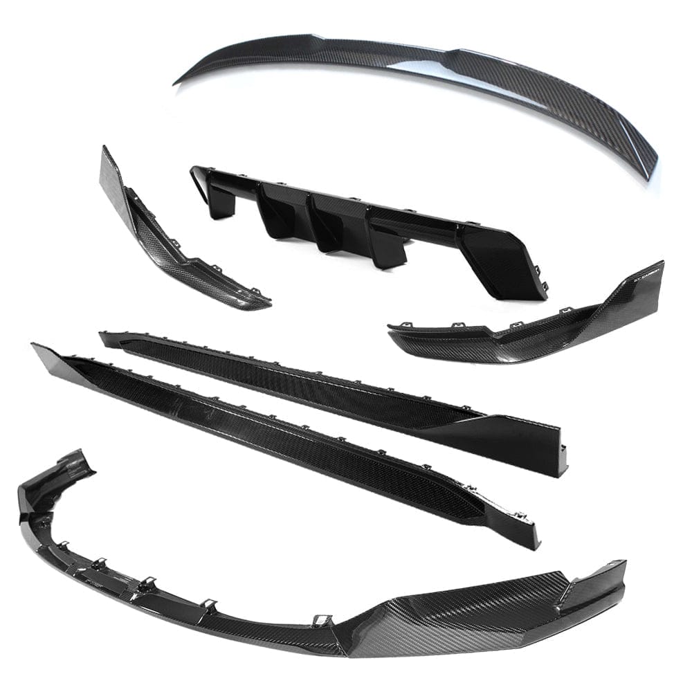 BMW G82 M4 full carbon fiber kit by CT Carbon, showcasing lightweight carbon fiber components for a sleek, high-performance look.