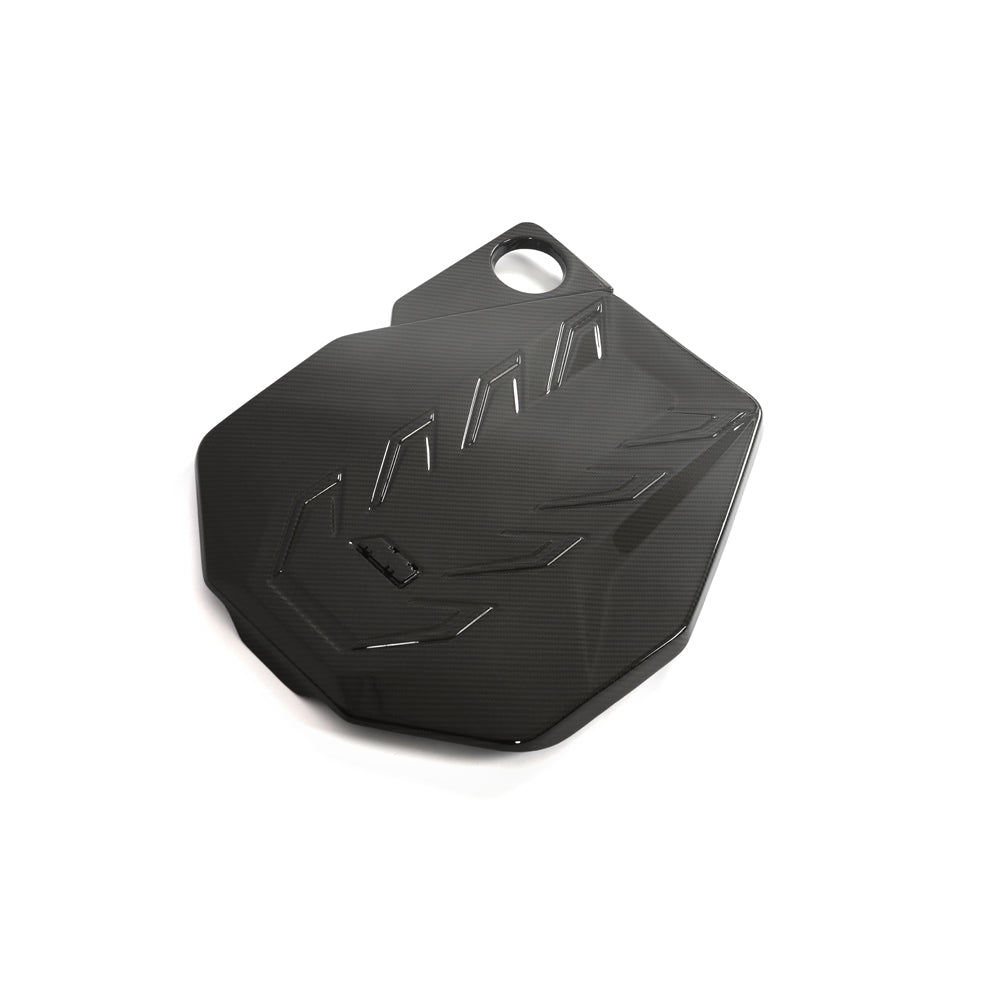 BMW G90 G99 M5 2024 carbon fibre engine cover by CT Design, showcasing sleek, lightweight engine protection accessory.