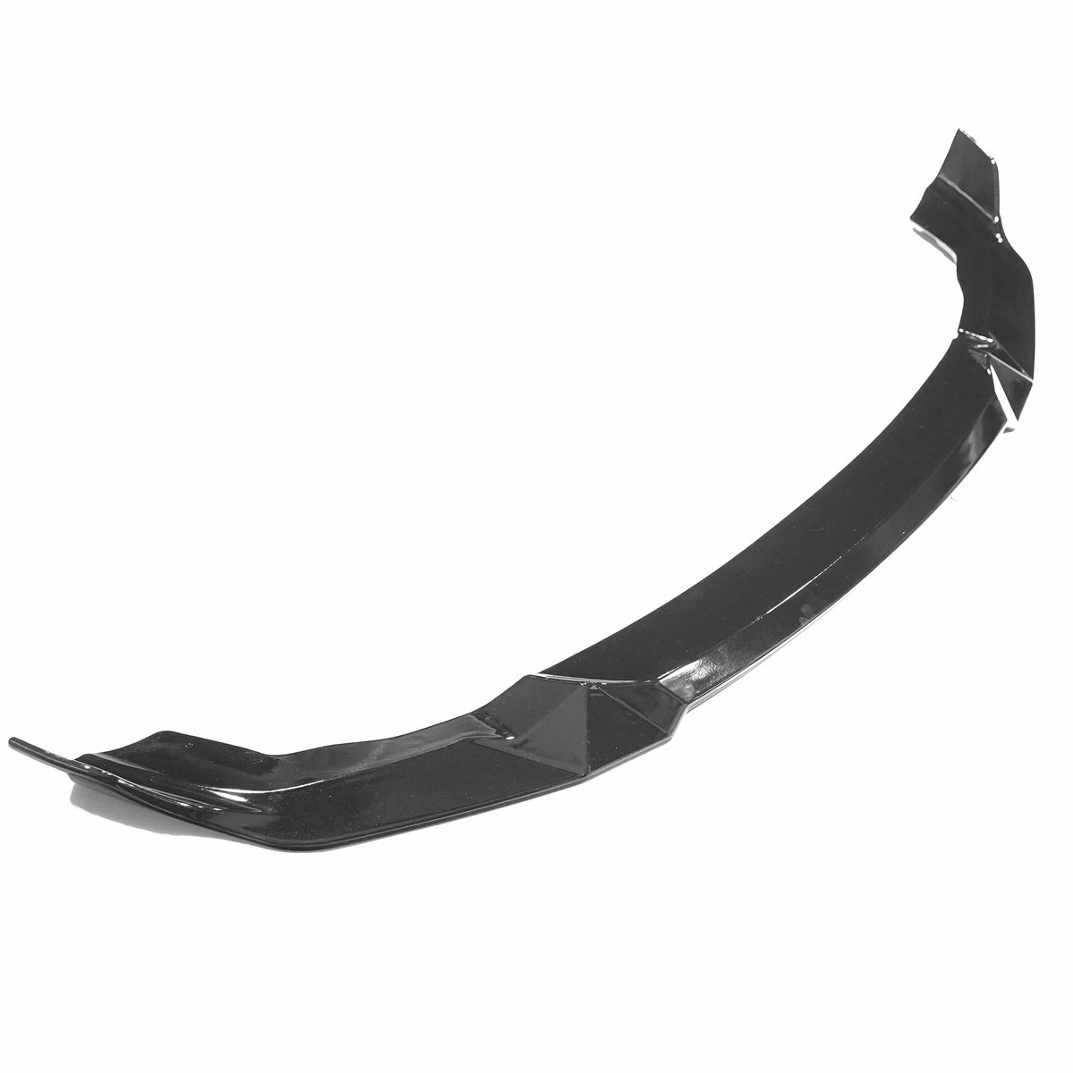 BMW M2 F87C Competition gloss black splitter by CT Carbon, shown installed on the front bumper for enhanced aerodynamics.