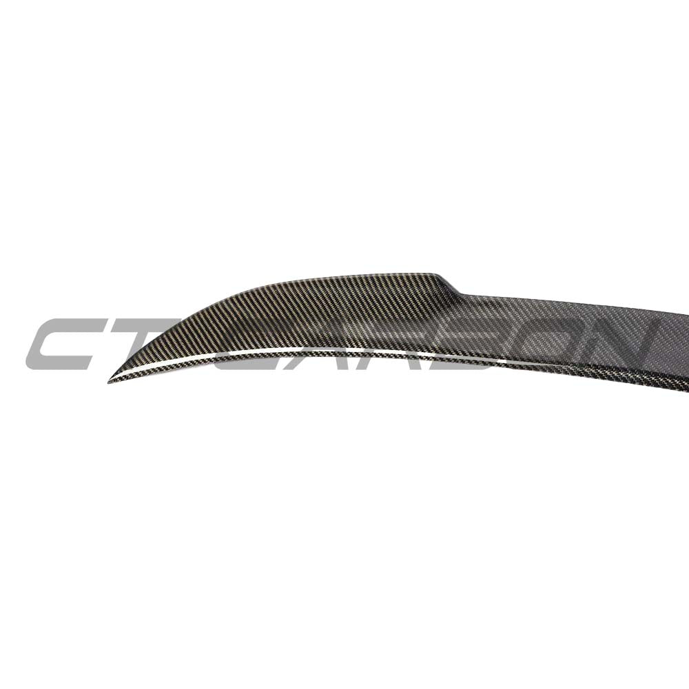 BMW M2 Carbon Fibre Spoiler by CT Carbon, sleek CS style for F87 and F22 2 Series models, enhancing sporty aerodynamics.