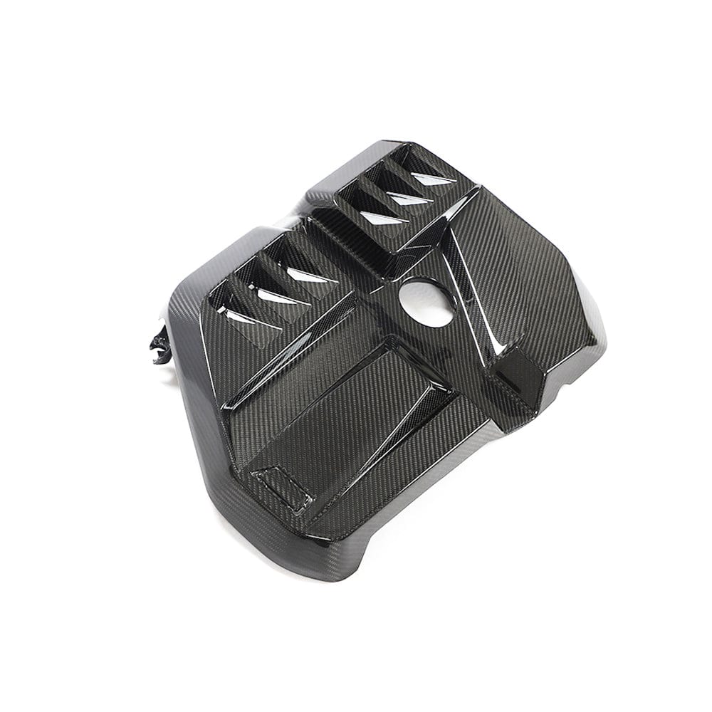BMW M2 M3 M4 G87 G80 G81 G82 G83 Carbon Fibre Engine Cover by CT Carbon, showcasing sleek carbon fiber design for engine protection.