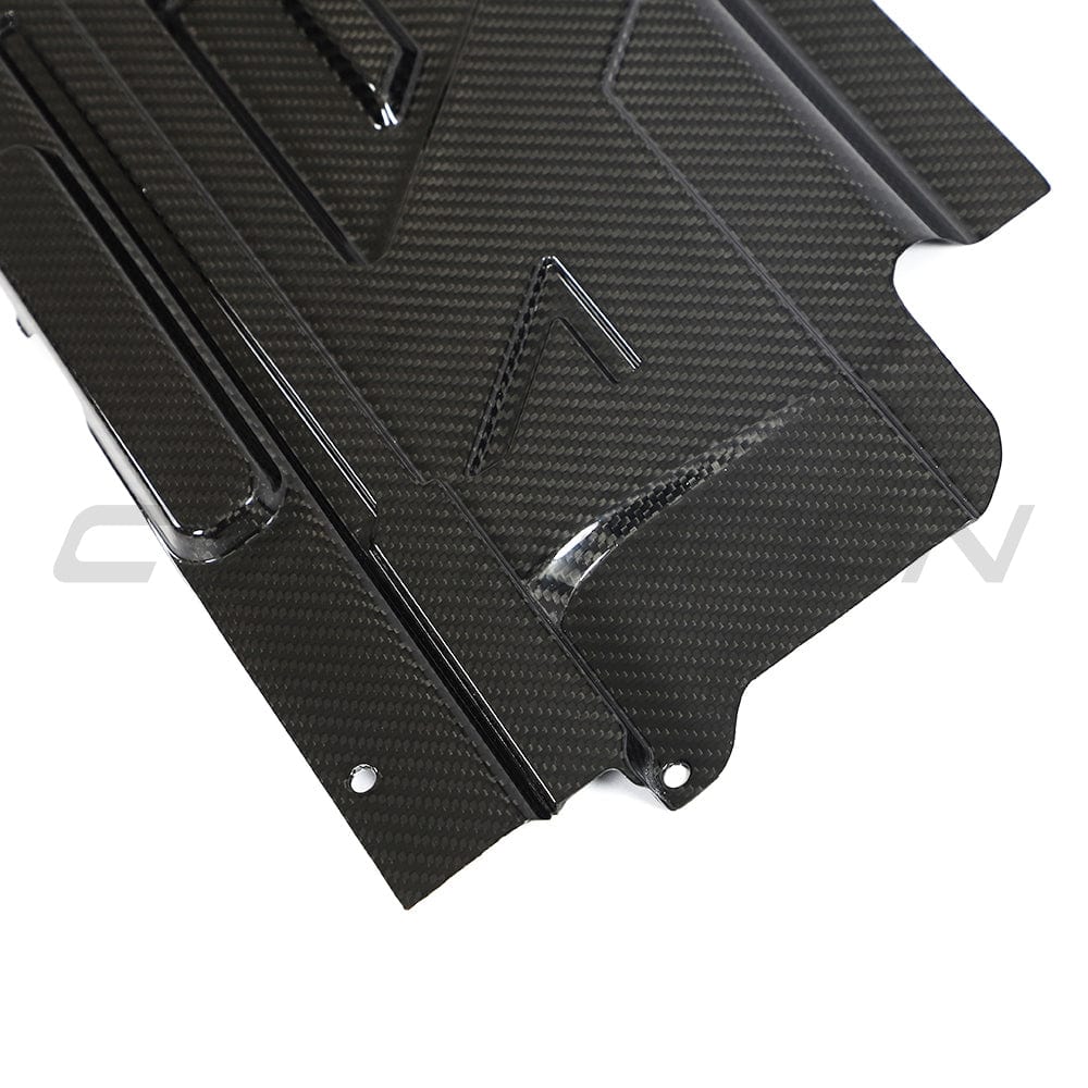 BMW M2 M3 M4 G87 G80 G81 G82 G83 Carbon Fibre Slam Panel Cover by CT Carbon, close-up view of the sleek, lightweight accessory.
