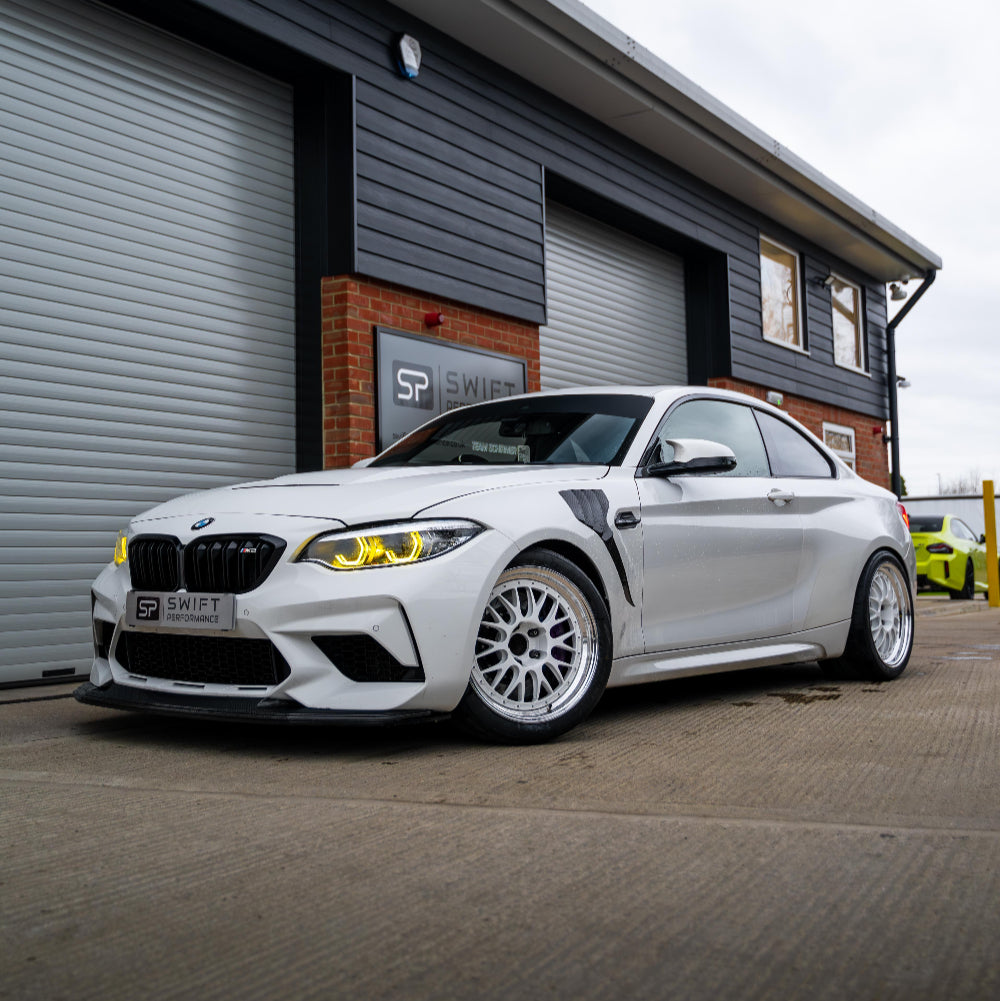 BMW M2 M2C F87 and 1 & 2 Series aluminum bonnet by CT Carbon, showing sleek lightweight design and smooth surface.