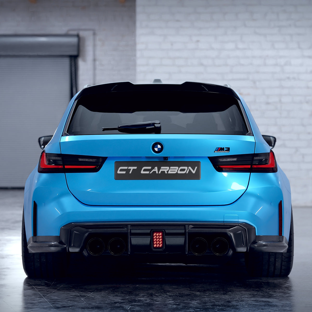 BMW M3 G81 G21 carbon fiber spoiler by CT Design, sleek aerodynamic rear spoiler for 3 Series models.