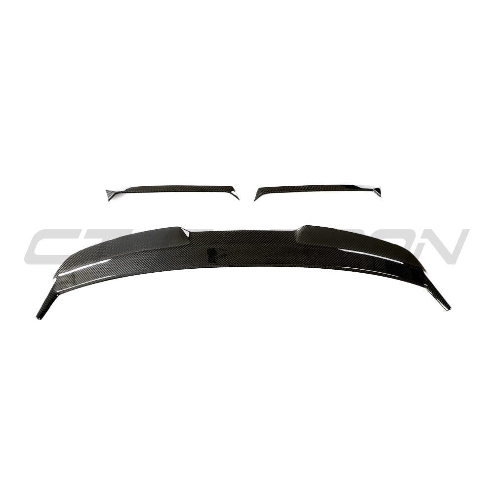 BMW M3 G81 G21 carbon fibre spoiler by CT Design, showcasing sleek, lightweight aerodynamic car accessory for 3 Series models.