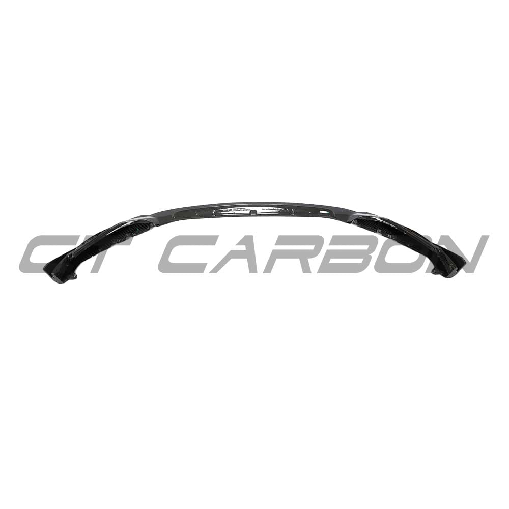BMW M3 and M4 G80/G81/G82/G83 carbon fibre splitter by CT Carbon, featuring a sleek, aerodynamic design for enhanced performance.