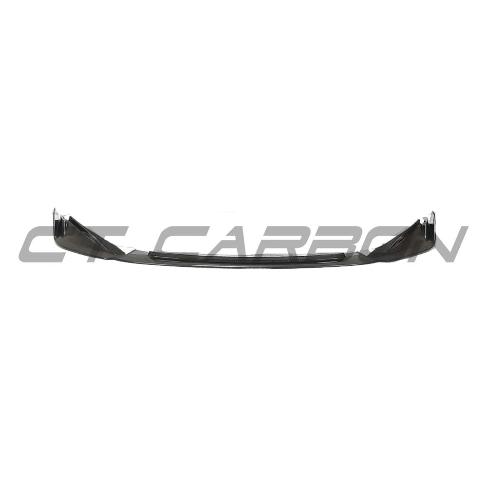 BMW M3 M4 G80 G82 G83 carbon fiber splitter by CT Carbon, showcasing the sleek, aerodynamic design of the V3 model.