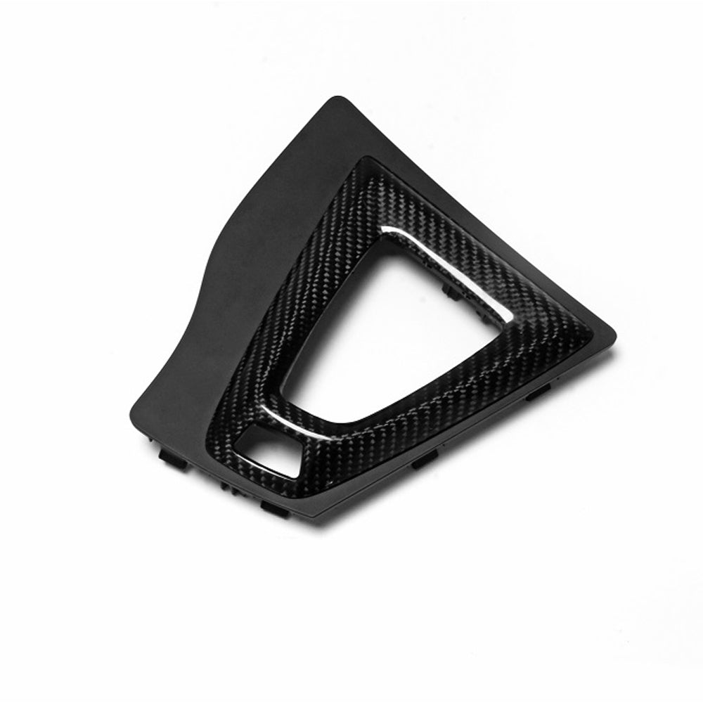 BMW M3 M4 F80 F82 F83 F87 ALCANTARA and carbon shifter surround for right-hand drive, made by CT Carbon.