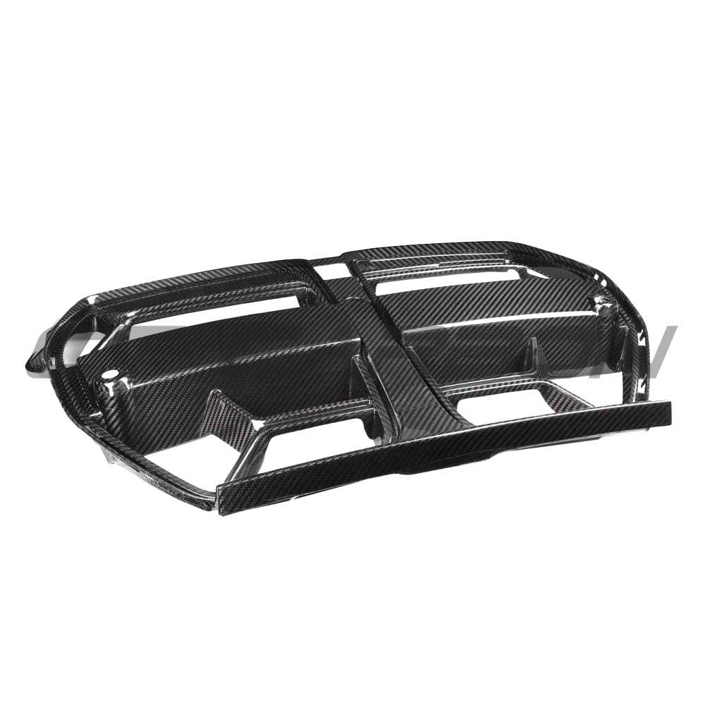BMW M3 M4 G80 G81 G82 G83 carbon fiber front end kit by CT Carbon, featuring sleek grille details.