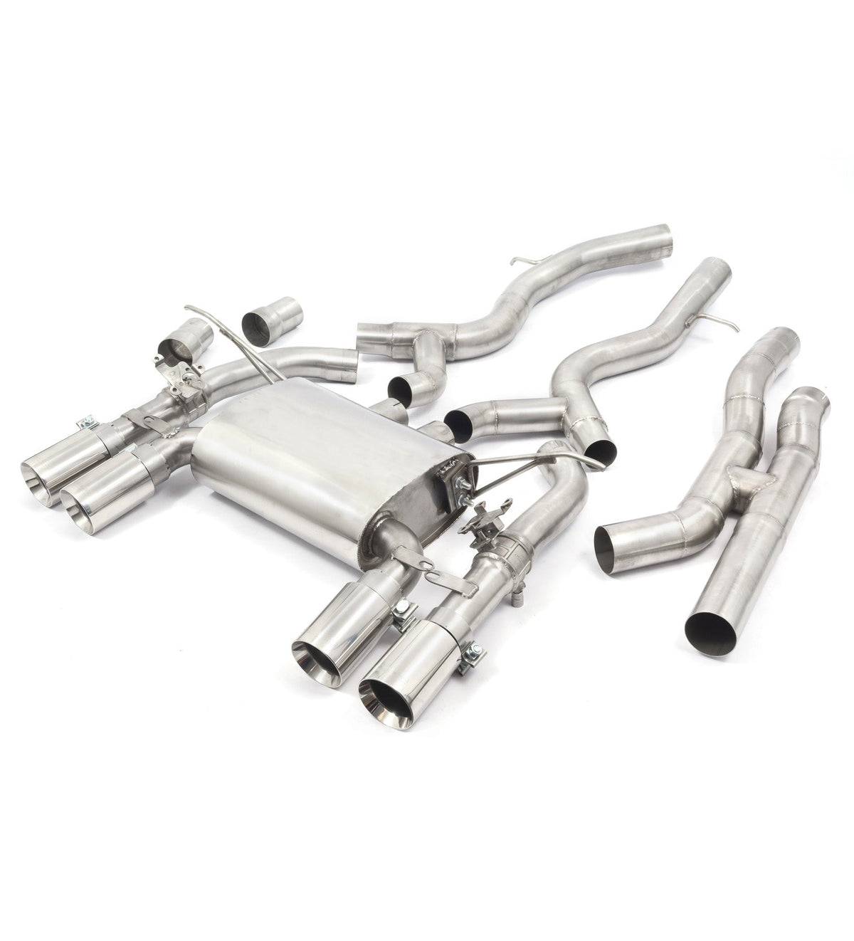 Cobra Sport BMW M4 Competition F82 LCI coupe GPF/OPF back exhaust with 3-inch valved secondary exhaust system.