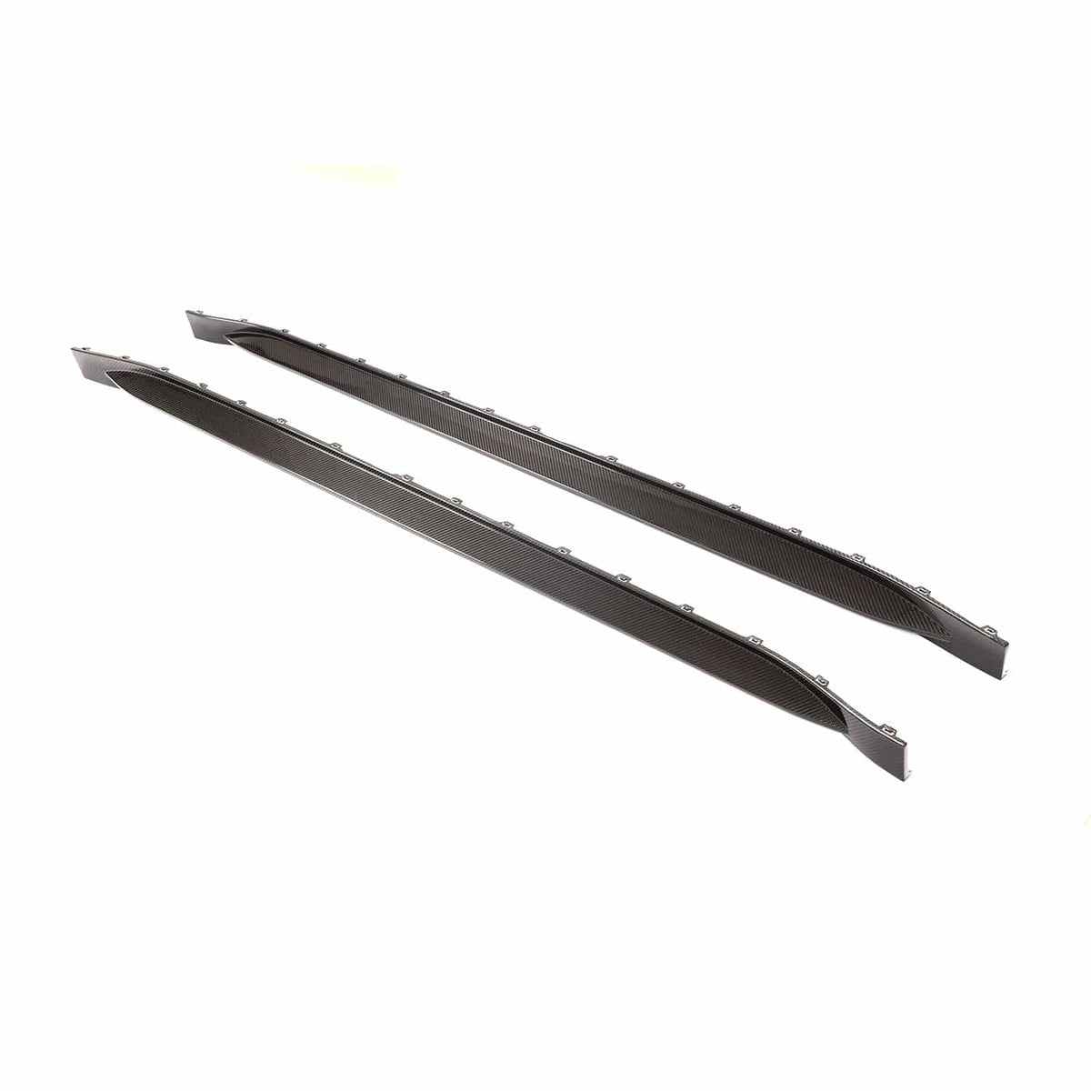 BMW M4 G82/G83 carbon fiber side skirt replacement by CT Design, showcasing sleek, lightweight side skirts for sporty style.