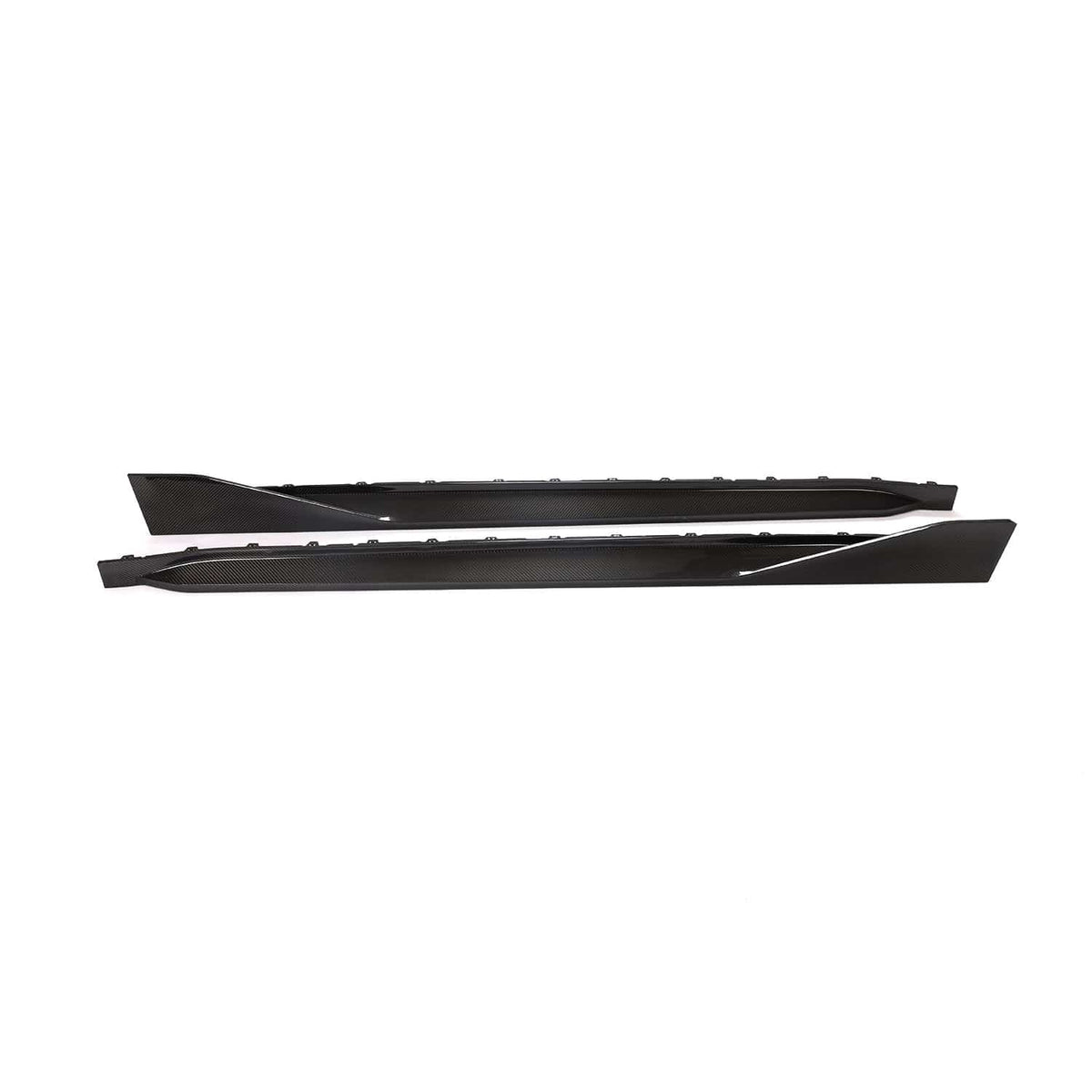BMW M4 G82 G83 carbon fiber side skirts with MP style from CT Carbon, showcasing sleek, lightweight automotive side panel accessories.