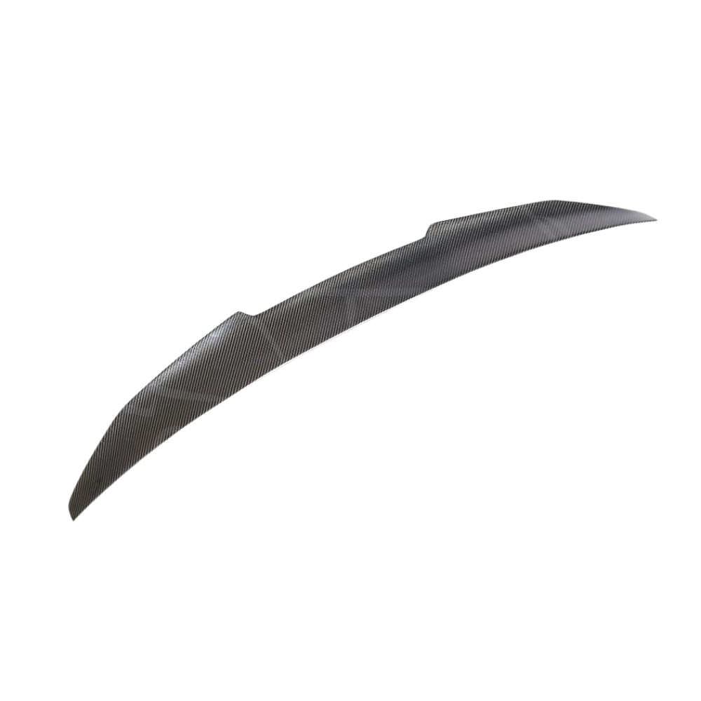 BMW M5 F90 and G30 5 Series carbon fibre spoiler by CT Carbon, featuring a sleek ducktail design on the car's rear.