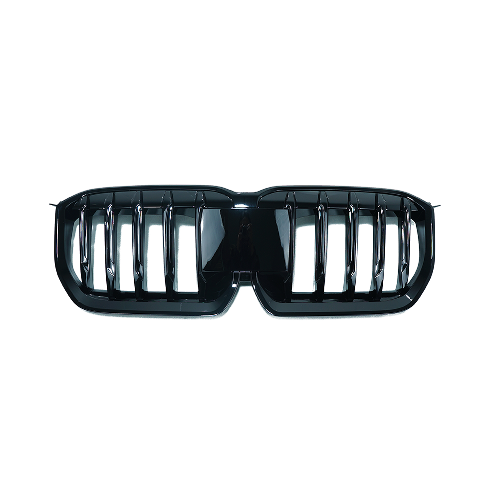 BMW U11 X1 2023 CT Carbon gloss black single slat grille showing sleek front view with detailed grille design.