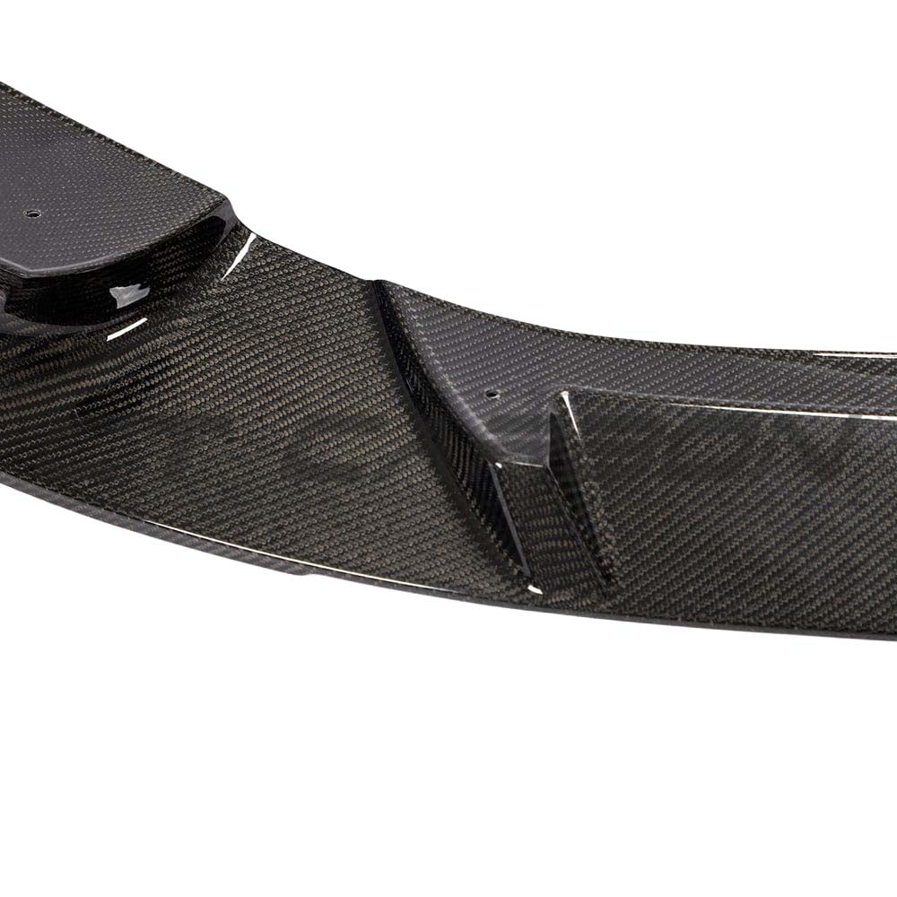 BMW X3M/X4M F97/F98 2018-2021 carbon fiber splitter by CT Carbon, showing the 3D style design on a sleek front bumper.