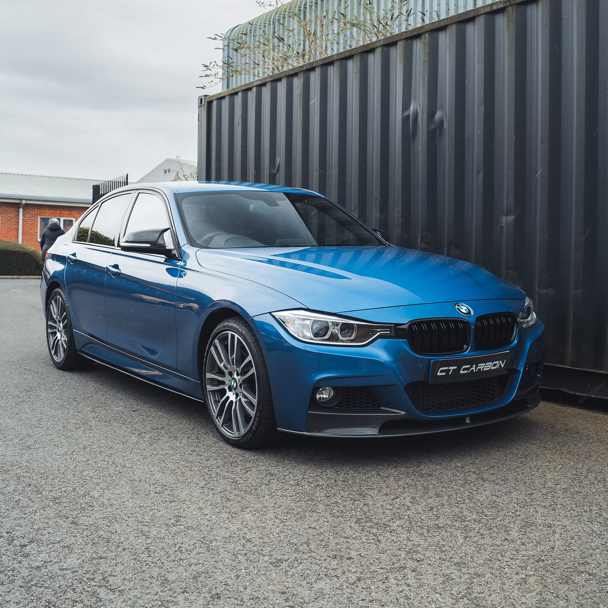 BMW F30 3 Series saloon with CT Carbon full carbon fibre kit, showing sleek aerodynamic components on the car.