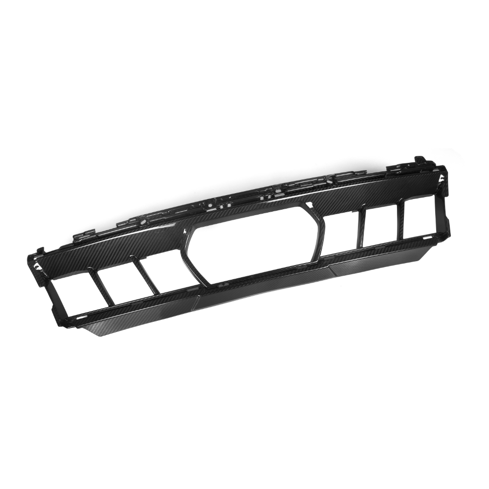 BMW G05 X5 LCI 2023+ CT Carbon bumper trim, front middle section in carbon fiber with a sleek, textured finish.