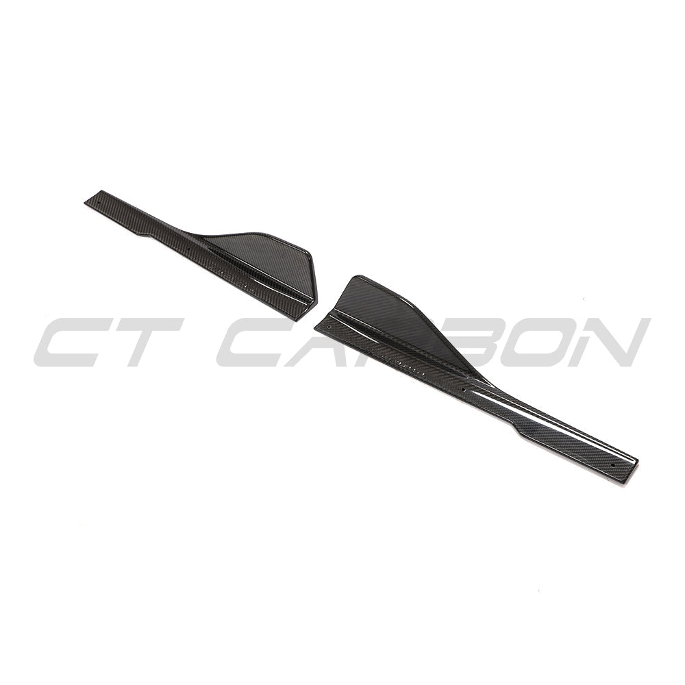 BMW 8 Series and M8 G16/F93 carbon fibre side skirts by CT Carbon, showing sleek, lightweight automotive exterior enhancement