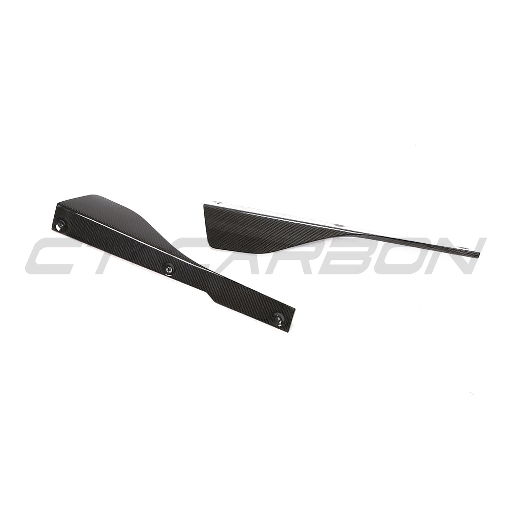 BMW 8 Series M8 G16 F93 carbon fiber side skirts by CT Carbon, sleek and lightweight for sporty vehicle enhancement.