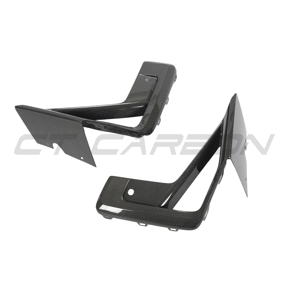 BMW X3M/X4M F97/F98 LCI 2022+ Carbon Fibre Front Bumper Trim by CT Carbon, showing close-up of sleek, lightweight accessory.