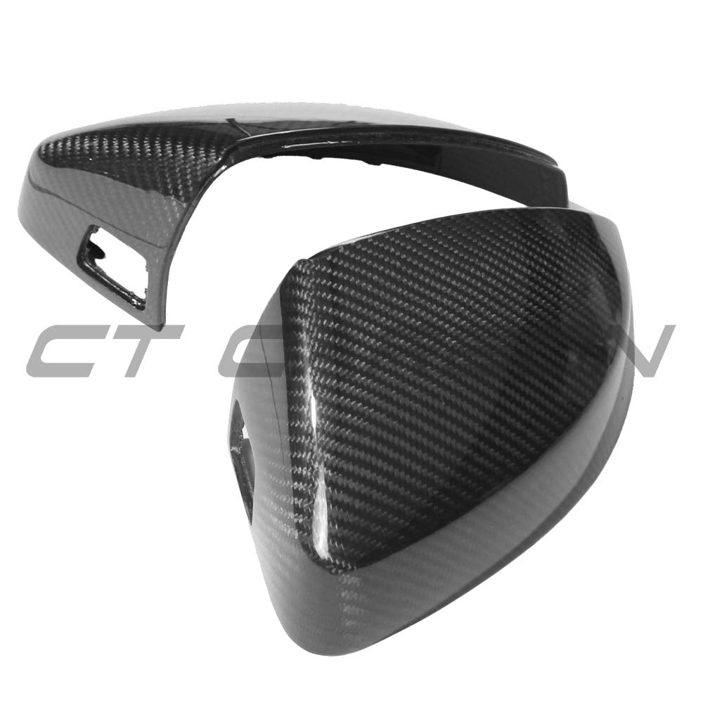CT Carbon pre-preg carbon fiber side mirrors with lane assist for Audi A3 S3 RS3 8V, showcasing sleek, high-performance accessories.