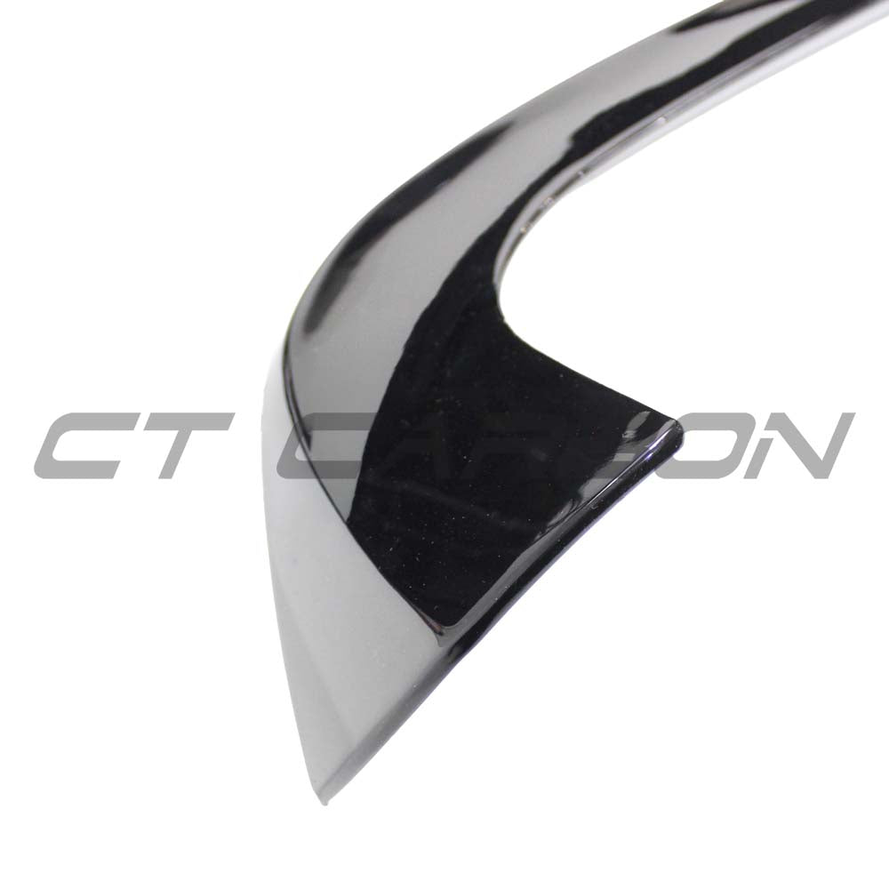 BMW F20/F21 1 Series LCI twin left gloss black kit by CT Carbon, showing sleek carbon fiber details and precise fit.