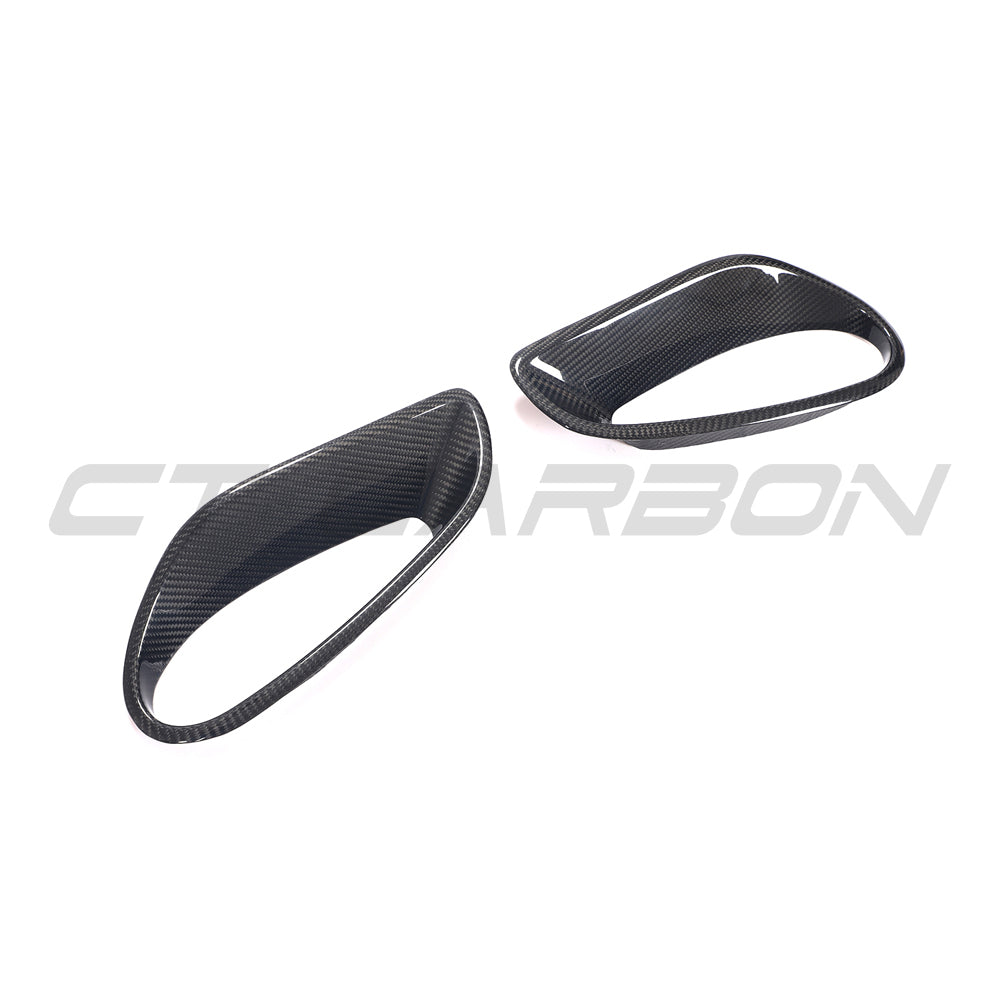 CT Carbon Porsche 911 991 Turbo carbon fiber air intake accessories installed on engine for improved airflow and performance.