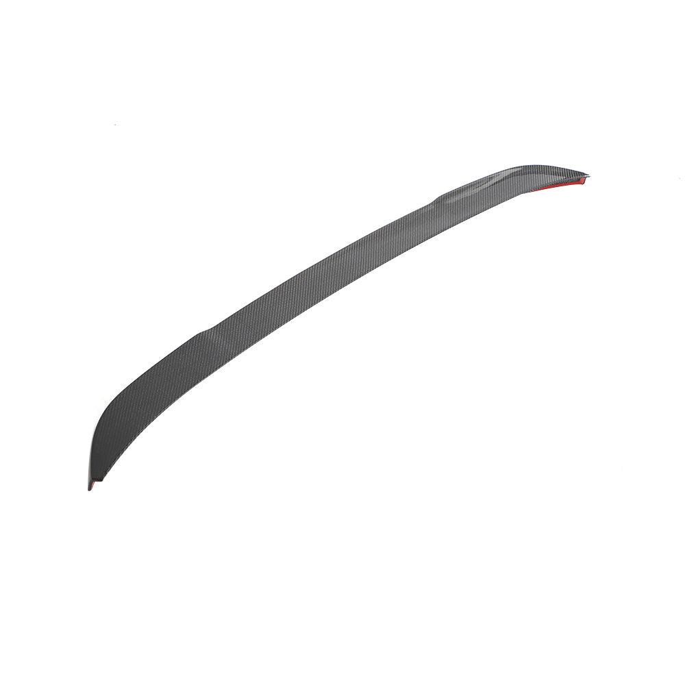 BMW G02 X4 and F98 X4M carbon fibre spoiler by CT Carbon, shown on the car’s rear with a sleek, aerodynamic design.