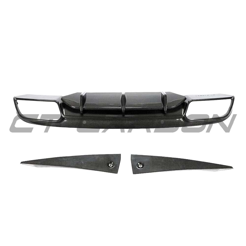 Mercedes C63 W205 2015-2018 coupe full carbon fibre kit by CT Carbon, featuring rear diffuser with detailed carbon fiber finish.