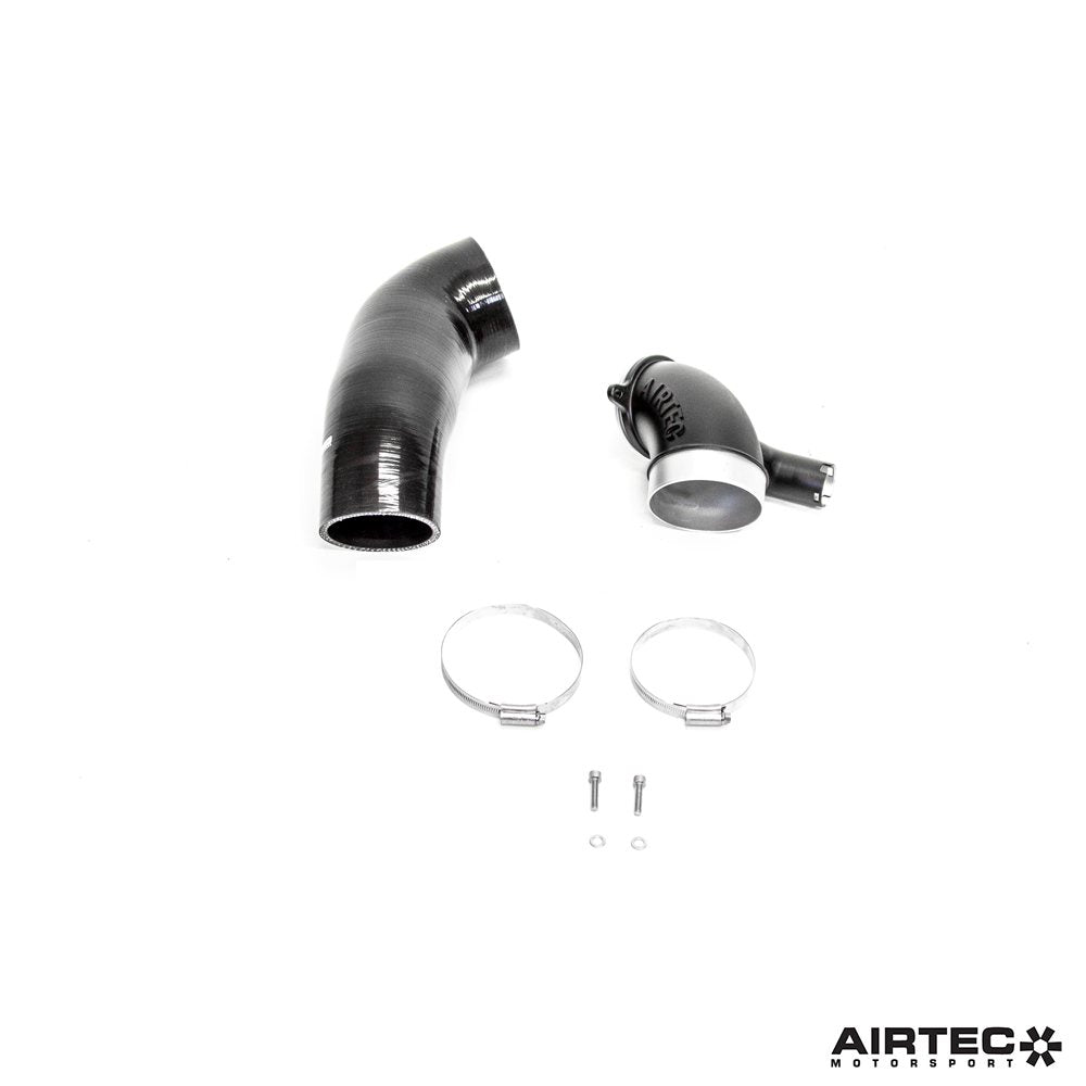 Airtec Motorsport turbo elbow for EA888 Gen 4 MK8, high-performance hose with smooth bends and durable construction.