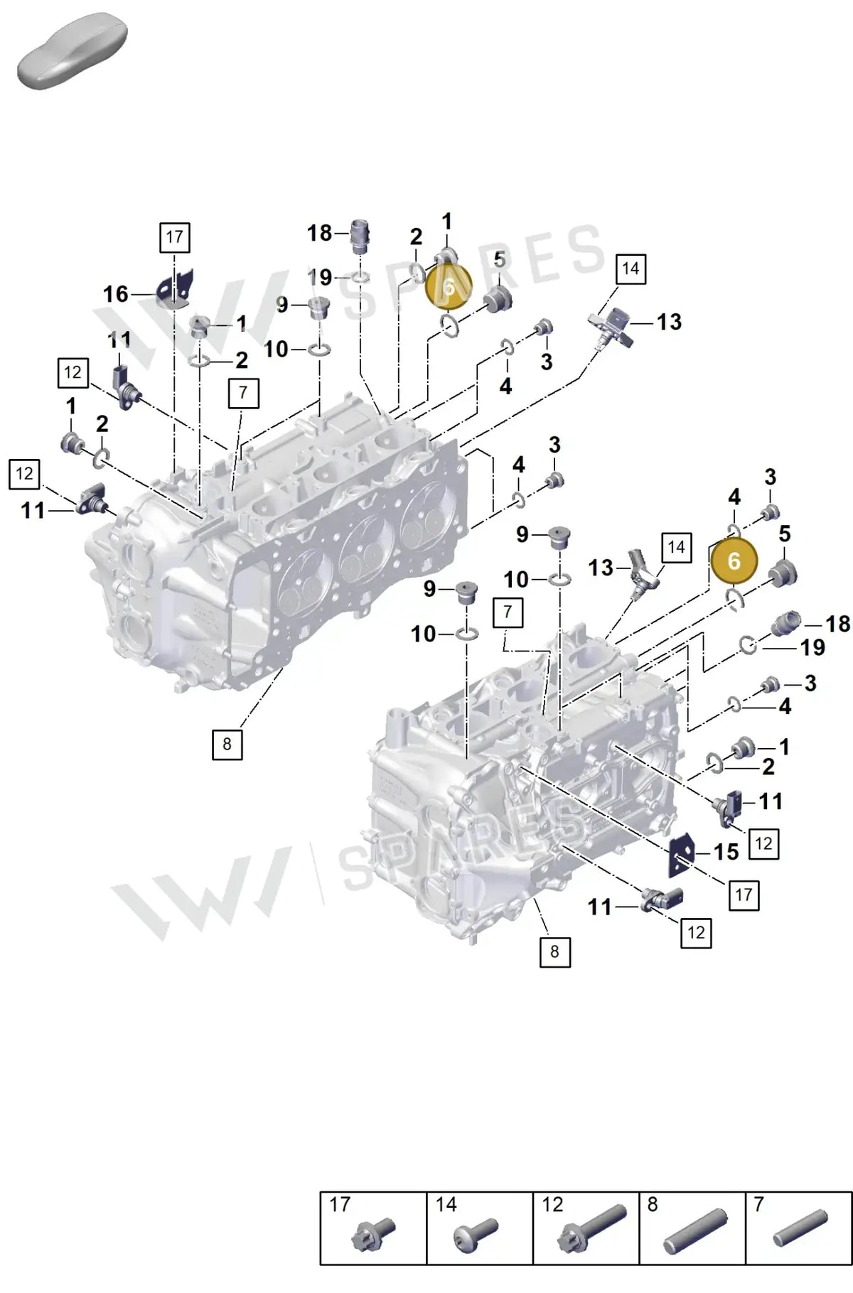 PAF013844 – manufacturer parts catalogue diagram for identification; only the listed part is supplied