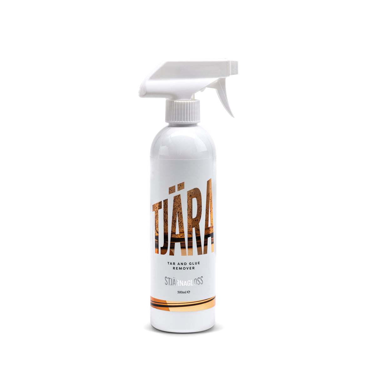 StjarnaGloss tar and glue remover bottle with white label and black cap, designed for removing tar and adhesive residues.