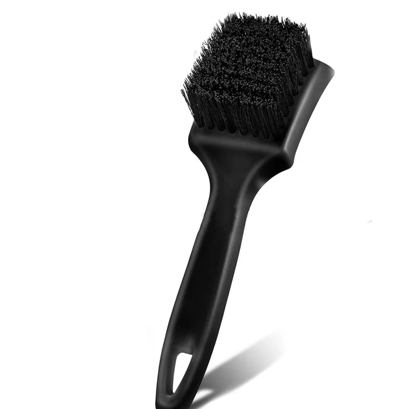 Nineteen72 Performance 72Detailing stiff brush for cleaning car tires and carpets, with durable bristles and ergonomic handle.