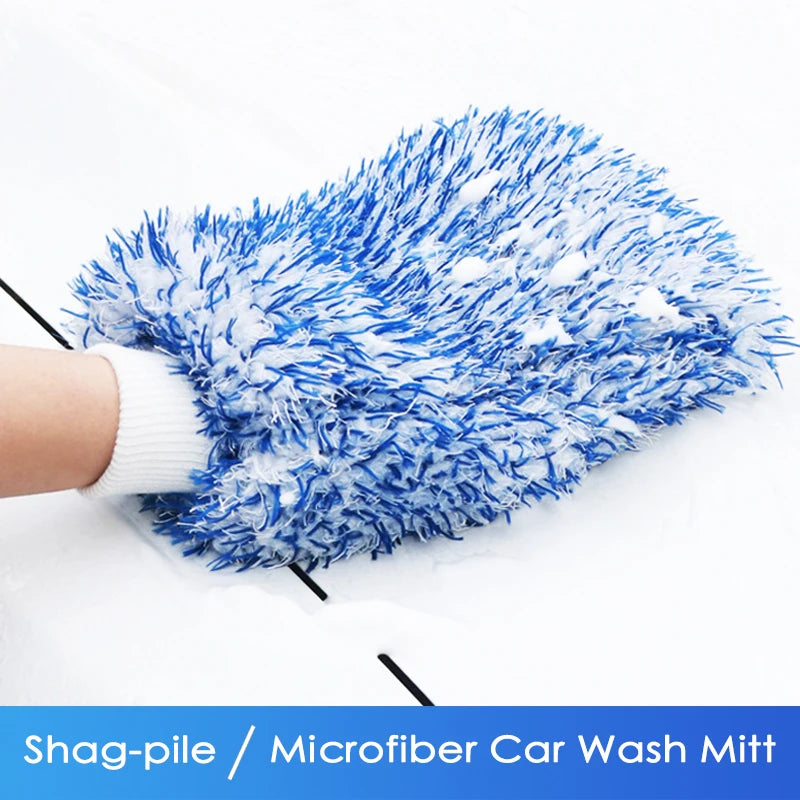 Soft wash mitt from Nineteen72 Performance's 72Detailing line, shown in a close-up view with plush, light-colored microfiber material.