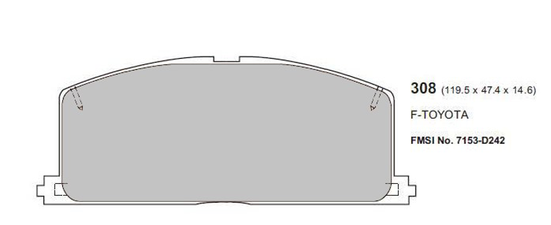 Toyota MR2 MK1 front brake pads by PBS, high-performance ceramic brake pads with metal backing plate, shown in the image.
