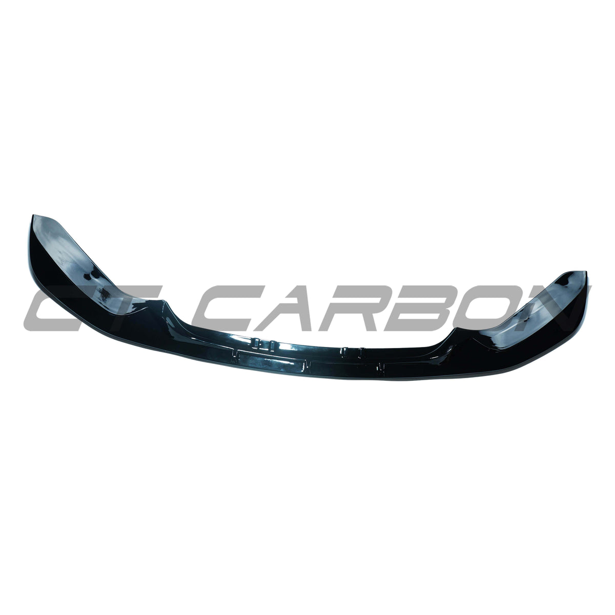 BMW F20 F21 1 Series LCI twin left gloss black splitter kit by CT Carbon, showing the sleek, aerodynamic front bumper modification.