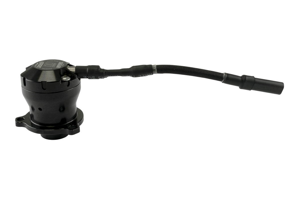 Turbosmart BMW M2 F87 Kompact EM Plumb Back Diverter Valve VR11 mounted on engine side with hoses and fittings visible