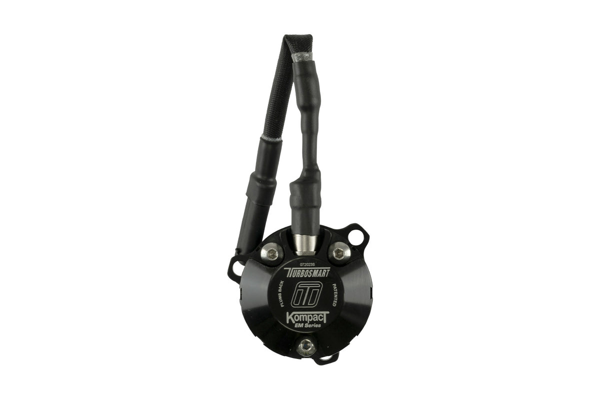 Turbosmart BMW M2 F87 Kompact EM Plumb Back Diverter Valve VR11, top view showing sleek design and connection ports.