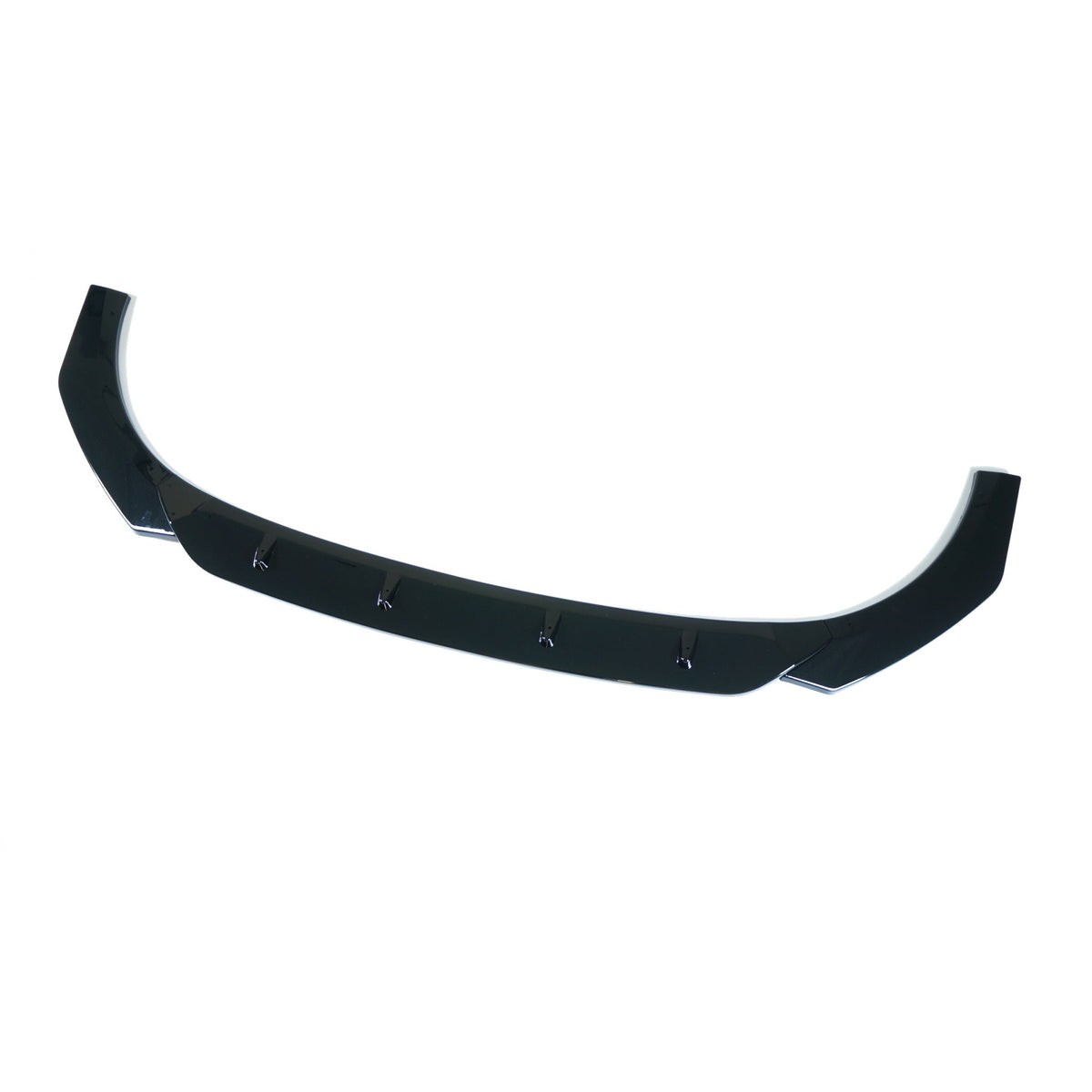 Gloss black VW Golf MK8 GTI/GTD splitter by CT Carbon, showcasing sleek aerodynamic design on a sporty vehicle.