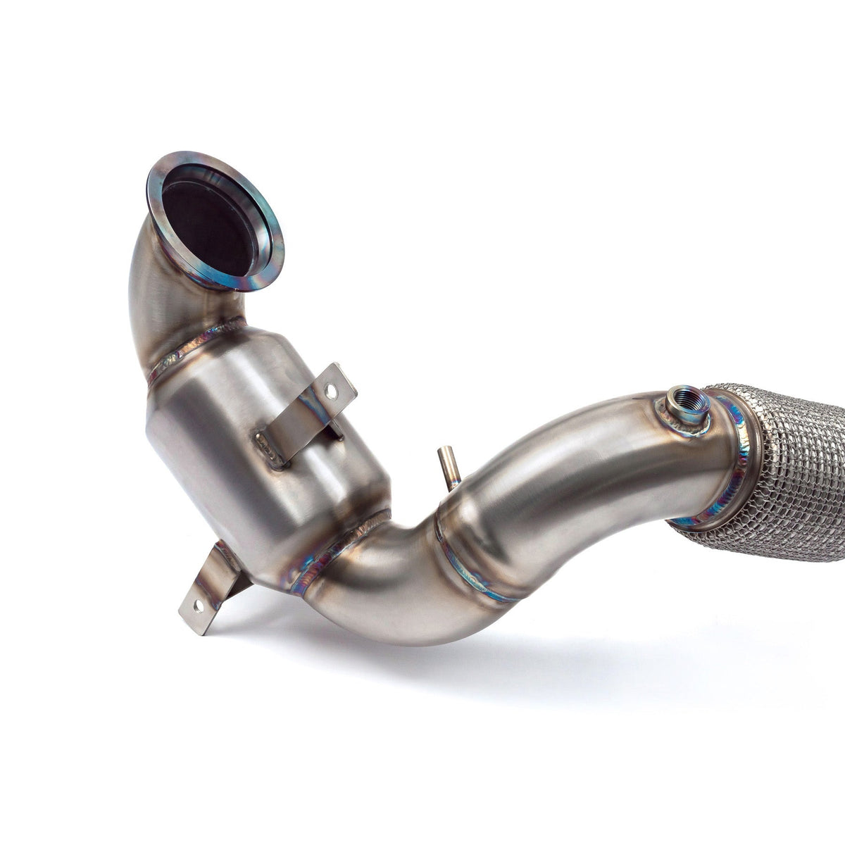 Cobra Sport VW Polo GTI Mk6 2.0 TSI sports cat downpipe with GPF delete for performance exhaust system.