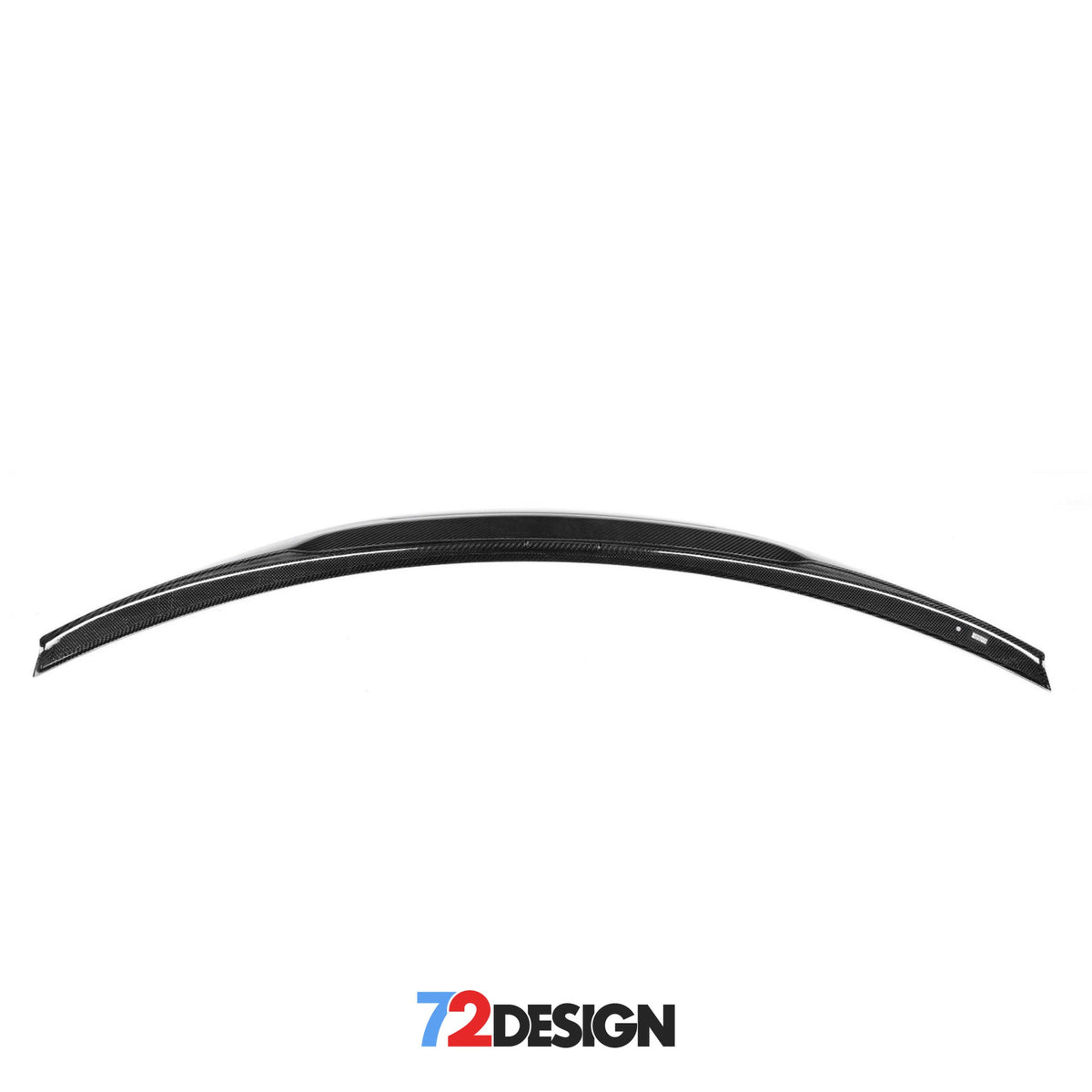 BMW 2 Series F22 gloss carbon fibre spoiler by 72Design, showcasing a sleek, aerodynamic performance style spoiler with a glossy finish.
