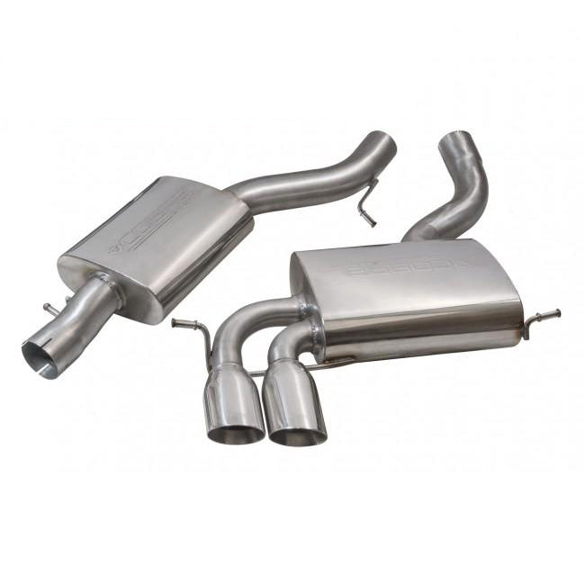 Cobra Sport Audi S3 8P Quattro 5-door cat back performance exhaust system installed on the vehicle.