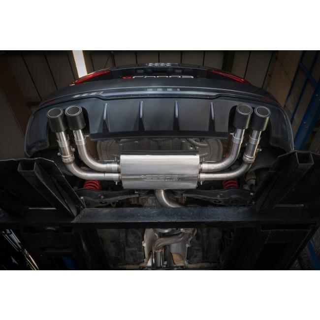 Cobra Sport turbo back performance exhaust for Audi S3 8V Saloon (13-18), featuring valved design and polished tips.