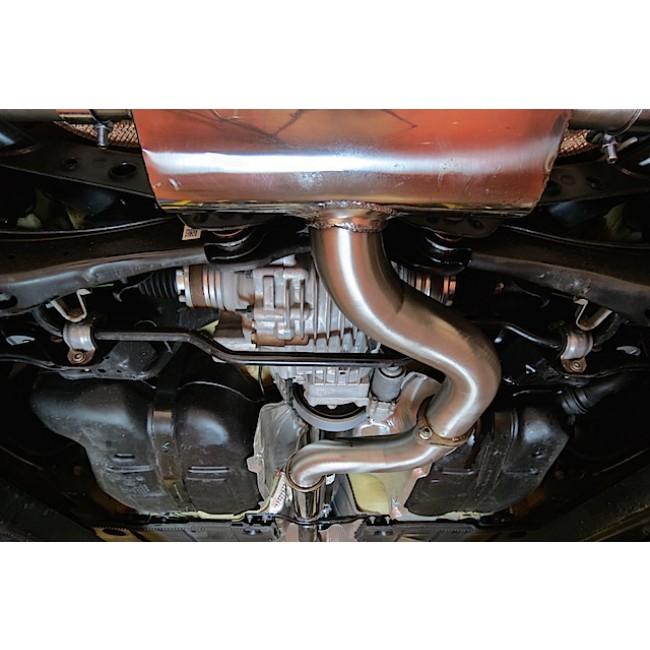 Cobra Sport Audi S3 8V 3-door non-valved cat back performance exhaust system with polished tips and stainless steel construction.