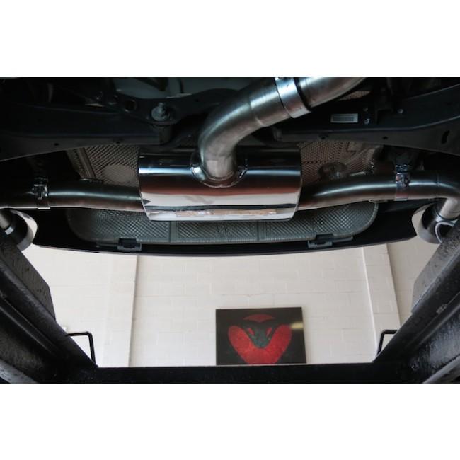 Cobra Sport turbo back performance exhaust for Audi TT Mk2 1.8/2.0 TFSI 2011-14, featuring dual exit design.