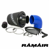 Ramair intake induction foam air filter kit installed in Ford Fiesta ST 150 2.0L engine, showing the foam filter and induction setup.