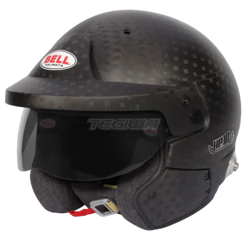 Bell Open Face HP10 Carbon Helmet with HANS compatibility, FIA8860-2018 certification, lightweight racing helmet for high performance.