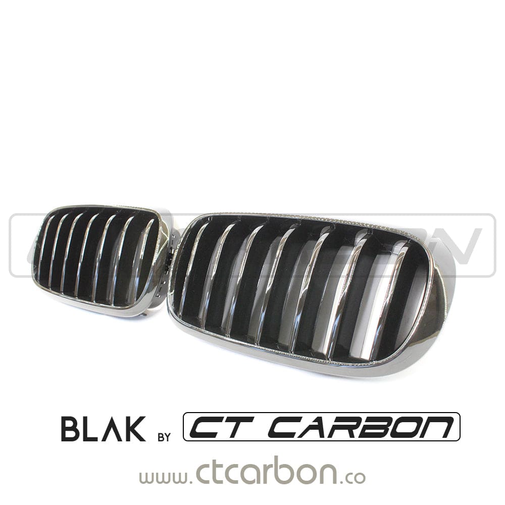 BMW F15/F16 X5/X6 grille by CT Carbon, black single-slat design, fits 2014-2018 models, enhances front-end style.