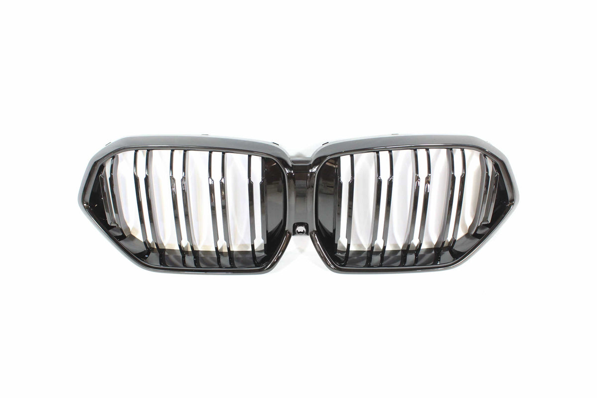 BMW G06 X6 2019-2023 double slat black grille by CT Carbon, featuring sleek black slats for a stylish, aggressive look.