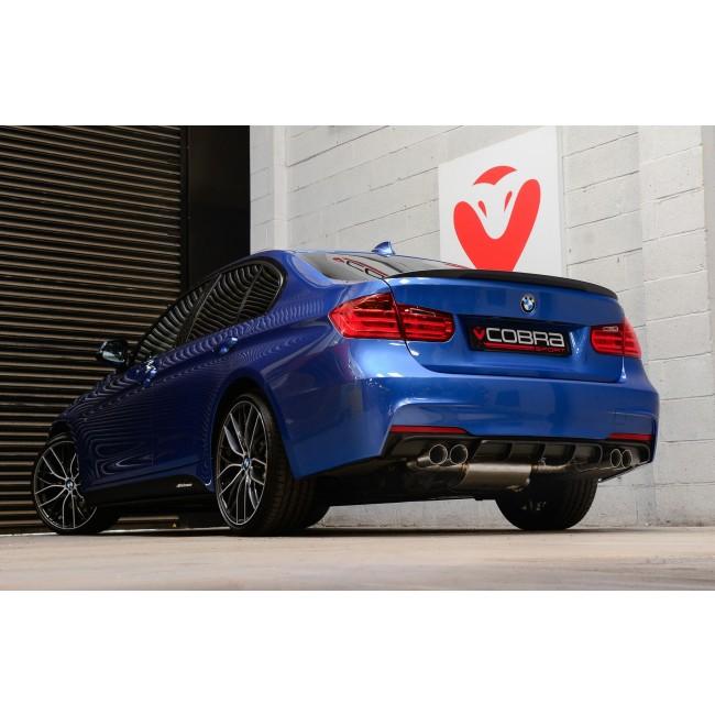 Cobra Sport quad exit performance exhaust conversion for BMW 320i F30 LCI and F31 LCI (2011-19) with M3 style design
